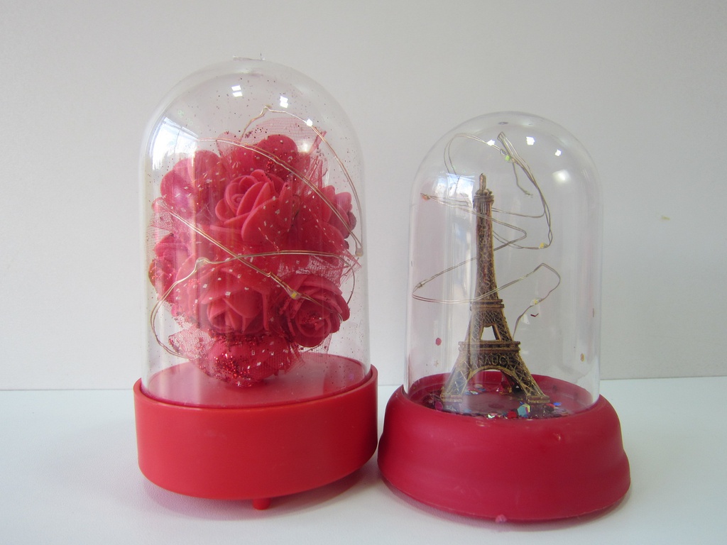 Cúpula de plastico varios modelos &quot;paris y flores&quot;