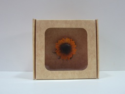 [PIV-0755] Caja cuadrada de carton con girasol pequeño 