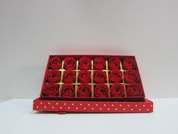 [PIV-0779] Caja recatangular negra bouquet de rosas artificiales 7x30-12